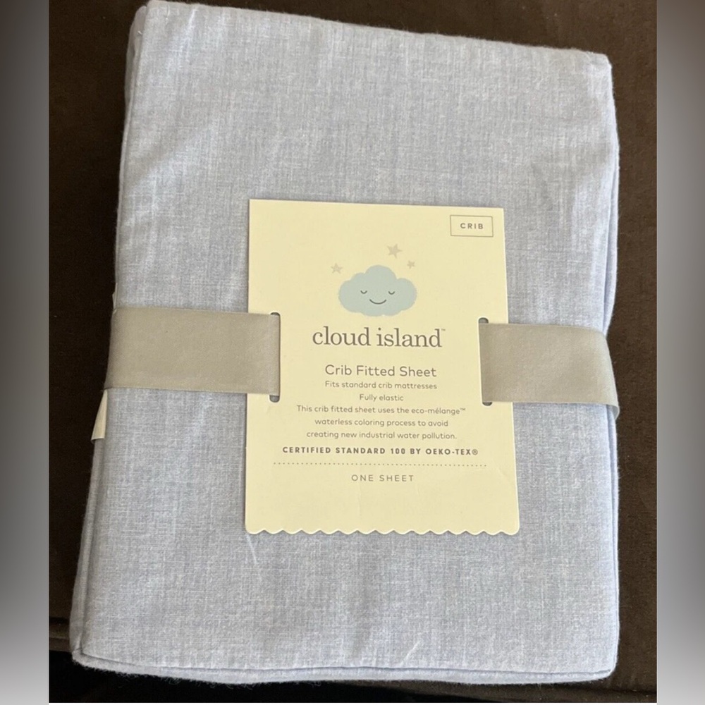 Cloud Island Fitted Crib Sheet Blue Baby Boy Nursery Bedding 100% Cotton Soft